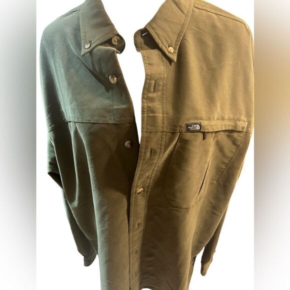 North face men green long sleeve button down shirt xl extra large - Picture 6 of 9